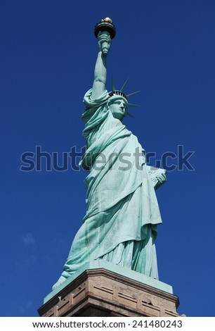 The Statue of Liberty Glory and Pedestal - Liberty Island, New York, New York City, United States