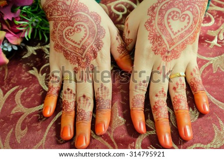 Malay Bridal henna hand carved beautiful and unique