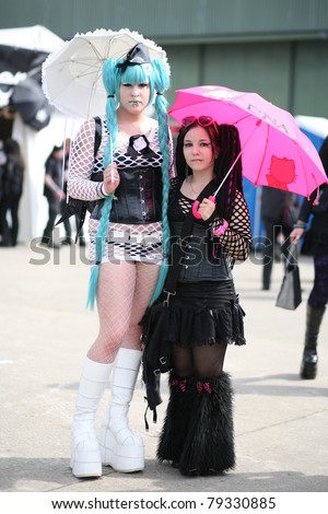 HILDESHEIM, GERMANY - AUGUST 10: participants of the gothic Festival M’Era Luna on August 10, 2010 in Hildesheim, Germany