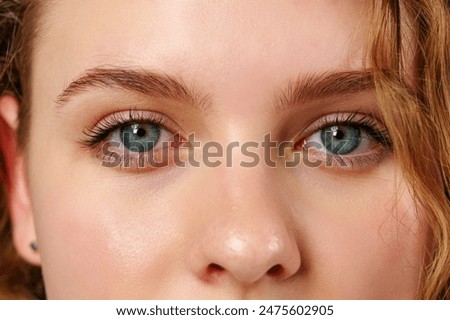 Similar – Image, Stock Photo Close up of female hands typing on laptop keyboard at home near his unrecognizable girlfriend. Business, working from home, studying online concept.