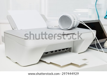 Laptop and printer.