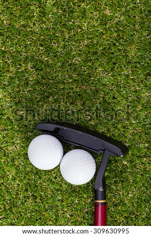 Mini golf equipment on grass