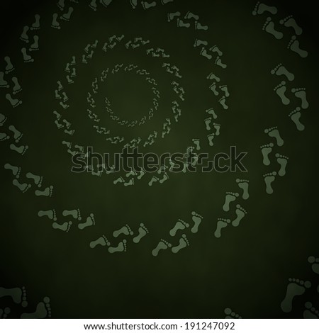 Smoky black  waved foot print 3d graphic with stylish footprint label  on vintage background
