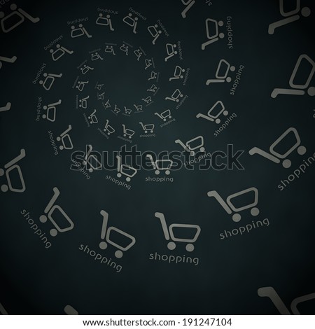 Smoky black  vintage design 3d graphic with vintage shopping label  on vintage background