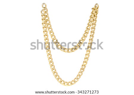 Golden Chain. Isolated On White Background Stock Photo 343271273