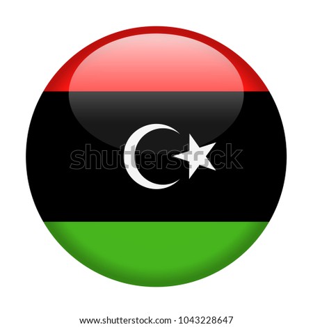 Libya Flag Vector Round Icon - Illustration