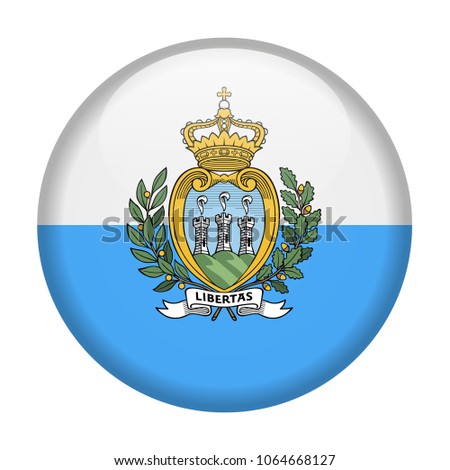 San Marino Flag Vector Round Icon - Illustration