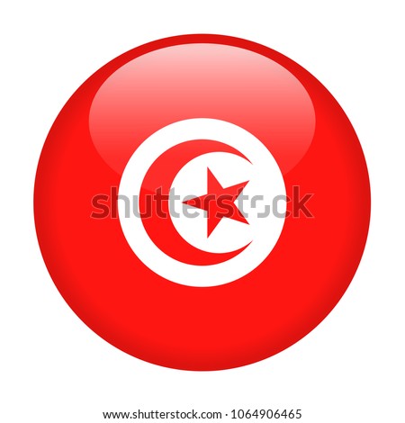 Tunisia Flag Vector Round Icon - Illustration
