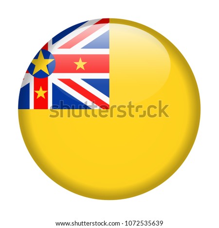 Niue Flag Vector Round Icon - Illustration