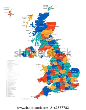 Map of United Kingdom - highly detailed vector illustration