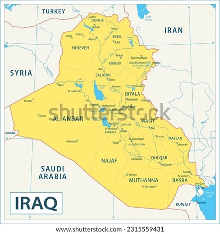 Iraq map - highly detailed vector illustration