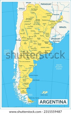 Argentina Map - highly detailed vector illustration