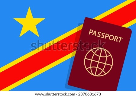 Democratic Republic of Congo Passport. Congolese Flag Background. Vector