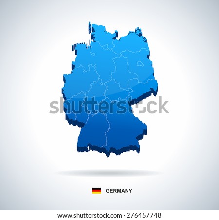 germany map three dimensional vector illustration