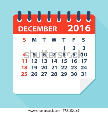 December 2016 calendar - Illustration