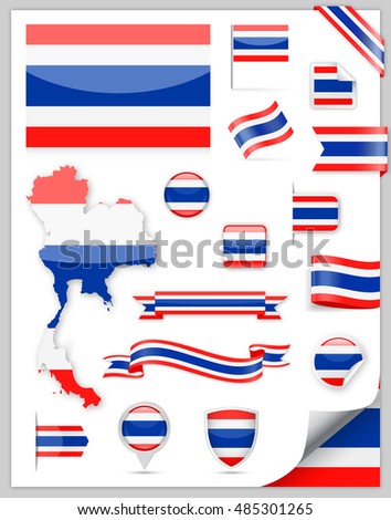 Thailand Flag Set - Vector Collection