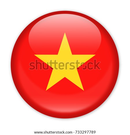 Vietnam Flag Vector Round Icon - Illustration
