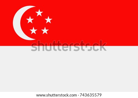 Singapore Flag Vector Icon - Illustration