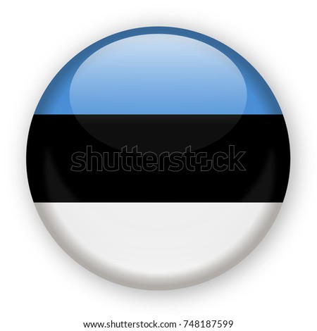 Estonia Flag Vector Round Icon - Illustration