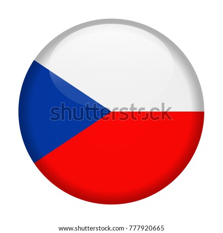 Czech Republic Flag Vector Round Icon - Illustration