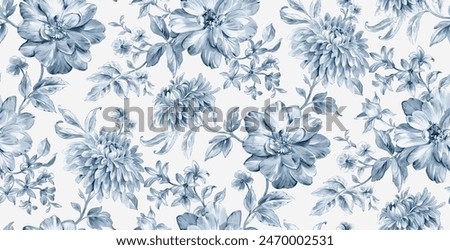 Similar – Image, Stock Photo Fabric pattern with flowers, branches and plants of an old armchair in the bulky waste