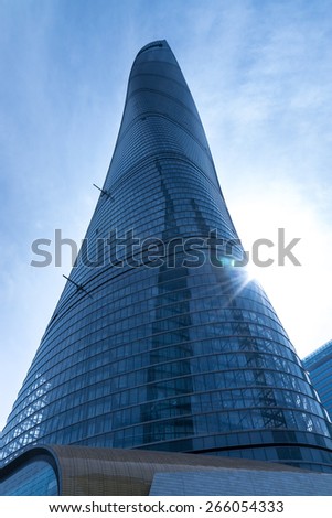 Shanghai - Mar. 26: Center Tower building, on Mar. 26, 2015 in Shanghai,china.Shanghai Center Tower building has 118 floors, 632 meters high, is China\'s tallest building.