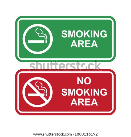 No smoking and Smoking area labels - Stock Vector Illustration