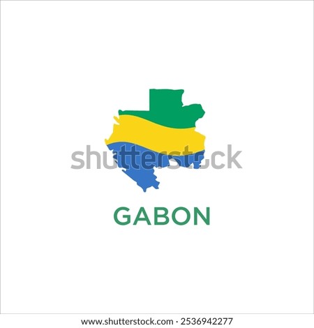 africa gabon map vector territorial region flag design template