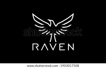 Logo concept of raven in negative space