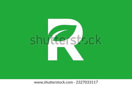 R and leaf letter logo