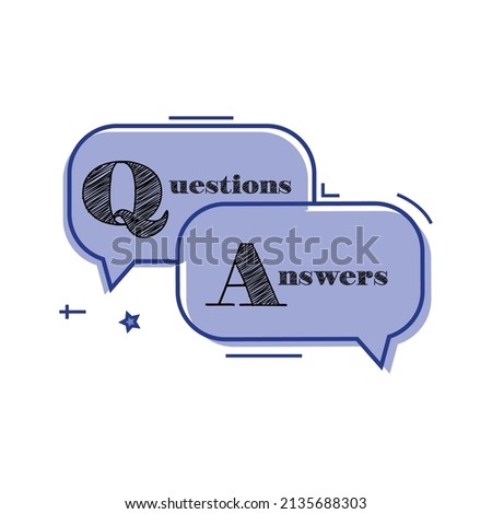 FAQ, questions and answers icon. Line, glyph and filled outline colorful version, Q and A speech outline and filled vector sign.