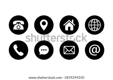 Contact us icon symbol pack. set of comunication icon