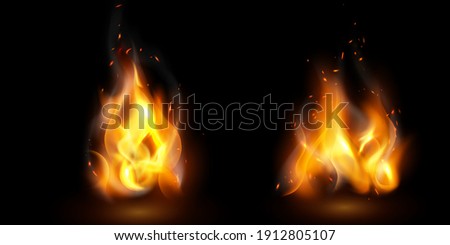 fire flames Burning red hot sparks realistic abstract background Stock foto © 
