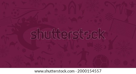Football Pattern Background for banner, soccer championship 2022 in Qatar