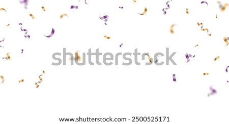 confetti background Stunning purple and gold confetti that zigzag down for the celebration. Festive decoration vector illustration