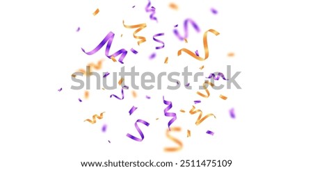 confetti background Stunning purple and gold confetti that zigzag down for the celebration. Festive decoration vector illustration