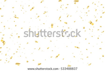 Vector Illustration Gold Confetti Isolated On A Transparent Background