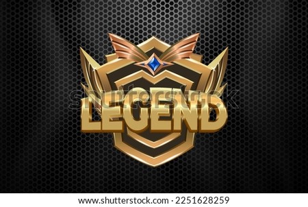 Elegant Legend Game Ranking Badge with Text Effect