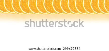 Orange halves background with space for text on a white background