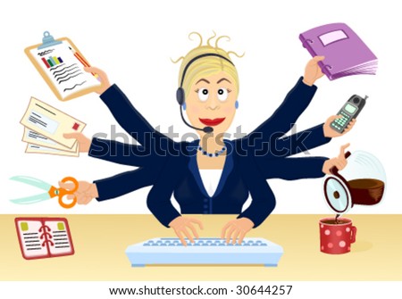 Vector - Stress And Multitasking At The Office - 30644257 : Shutterstock