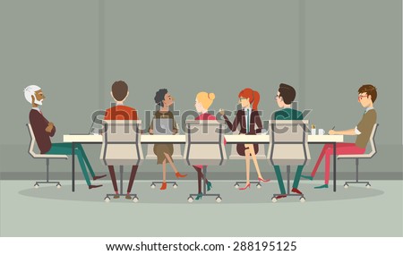 Group of business people having a meeting around a conference table