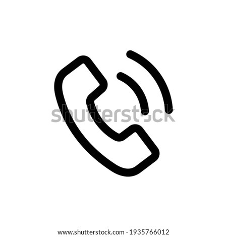 Telephone Ringing Icon. Illustration of phone icon on white background. Call icon. Telephone ringing outline icon