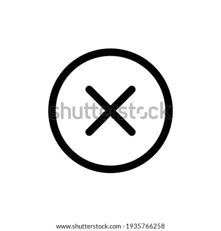 Cancel Vector Icon. x or deny line art vector icon for apps and websites. cancel icon,vector illustration. Flat design style. vector cancel icon illustration isolated on White background