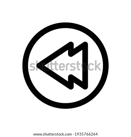 backward icon, fast backward icon vector from media player concept. Thin line illustration. fast backward linear. Backward icon in outline style