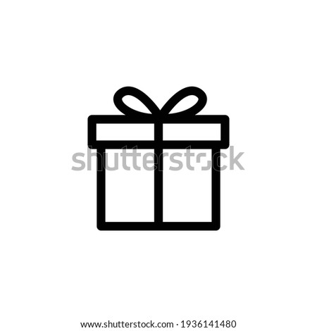 Present gift box icon. Vector isolated elements. Christmas gift icon illustration vector symbol. Surprise present linear design. Stock vector.