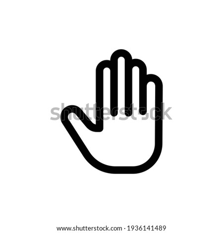 Stop hand Icon, Hand sign icon, No Entry or stop symbol. Palm, Hand icon vector, filled flat sign, solid pictogram isolated on white, logo illustration