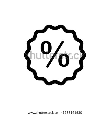 Discount, percentage icon symbol. outline percentage discount vector icon. isolated black simple line element illustration from signs concept.