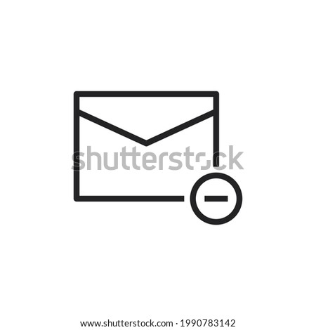 Unsubscribe thin line icon envelope with minus. Modern vector illustration. Mail remove line icon