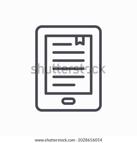 Ebook line icon, outline vector sign, linear style pictogram isolated on white. Electronic book reader symbol, logo illustration. Editable stroke.