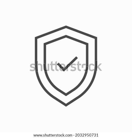 Shield with check mark, tick symbol. Secured, protection vector icon.